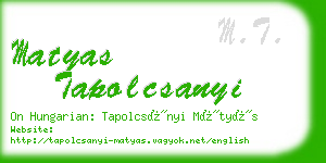 matyas tapolcsanyi business card